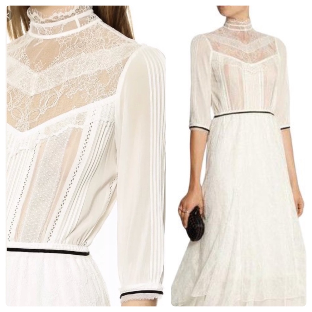 ALICE + OLIVIA Lace Midi Dress - Picture 1 of 8